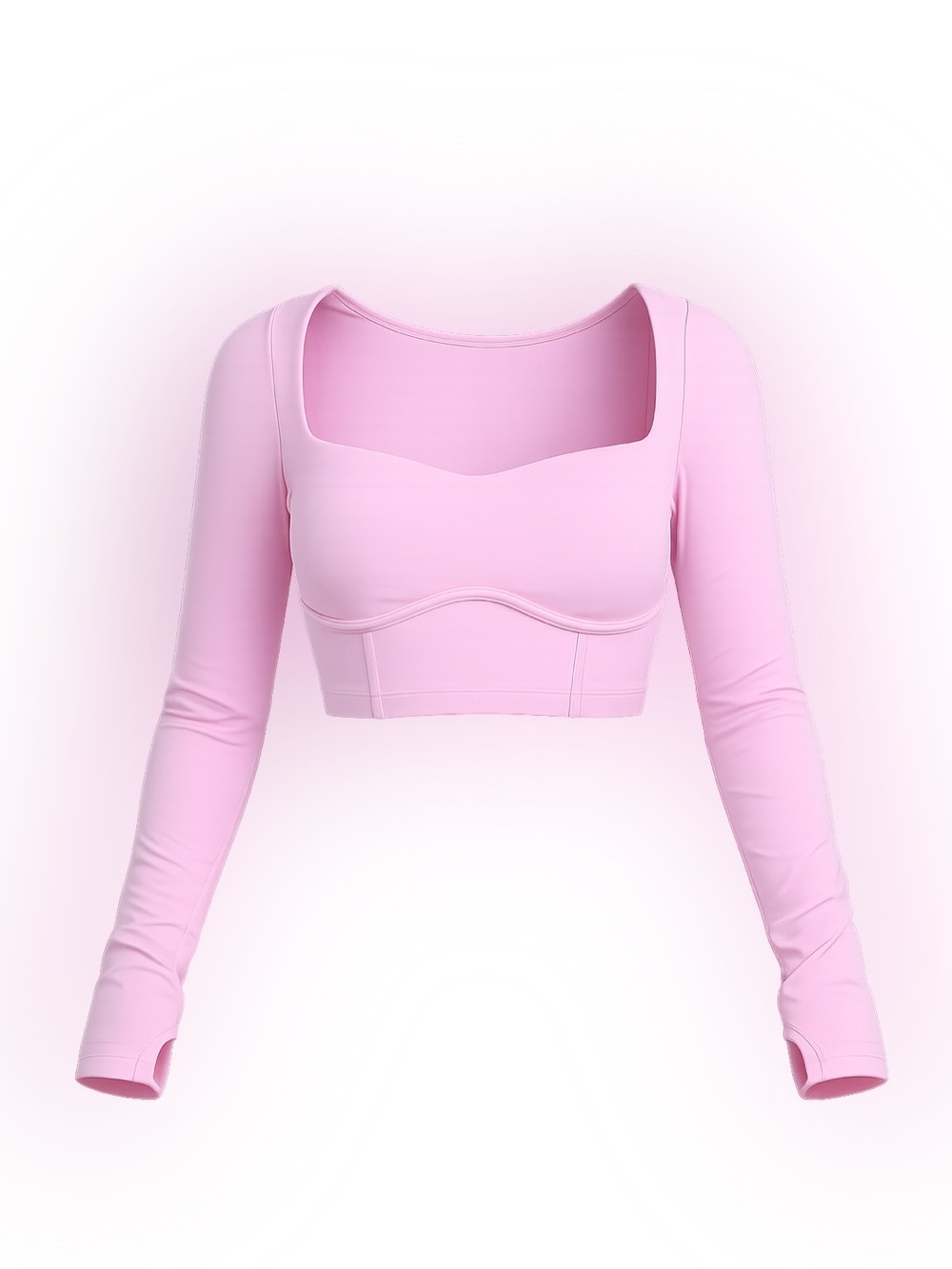 $62 POPFLEX Sweetheart Long Sleeve Crop Top - Bubblegum Pink - Size SM